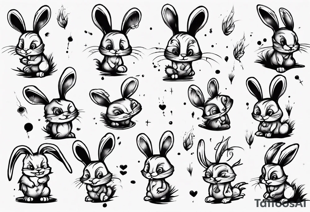 funny smunky bunny tattoo idea
