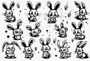 funny smunky bunny tattoo idea