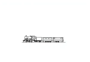 A modern train with carriages in the shape of a heart tattoo idea