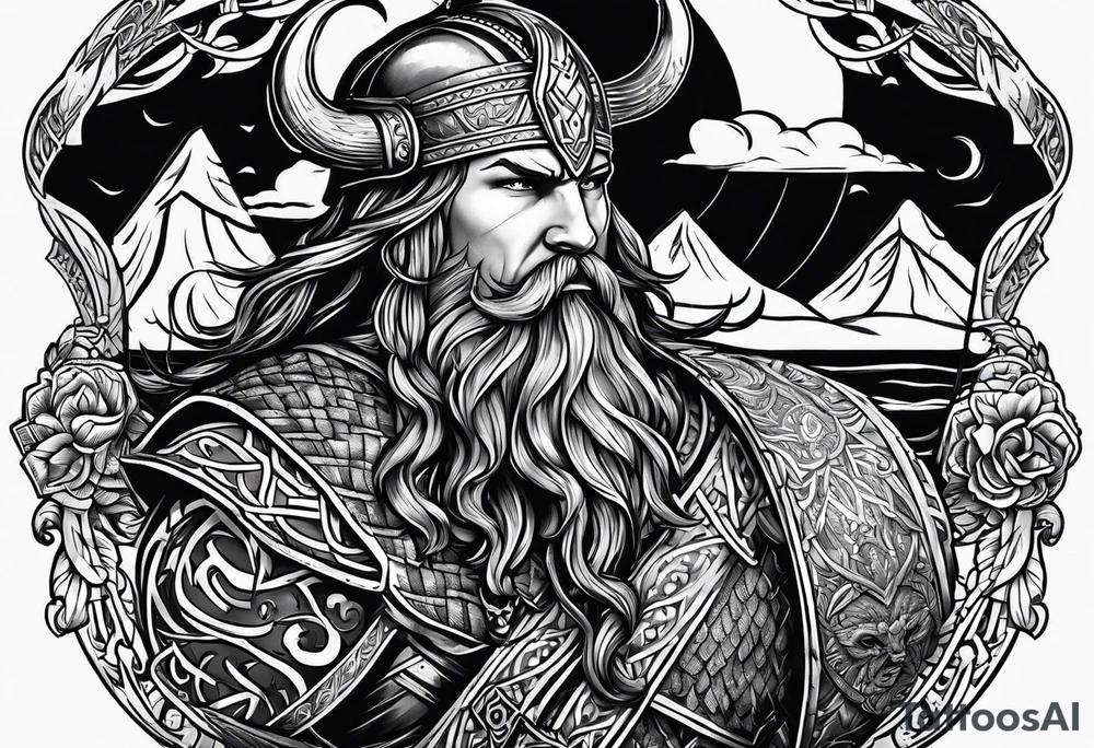 Vikings in the drakar. tattoo idea