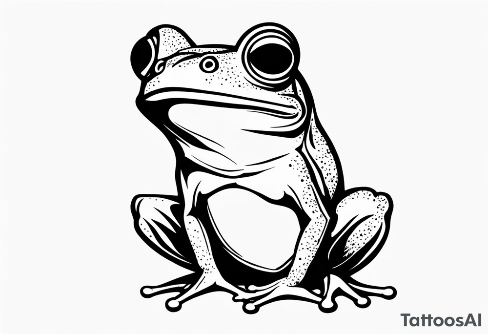 Frog with cigar in mouth tattoo idea