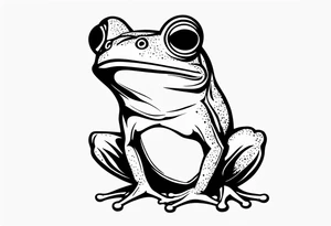 Frog with cigar in mouth tattoo idea