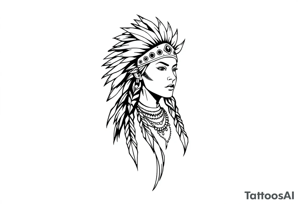 Native American female tattoo idea