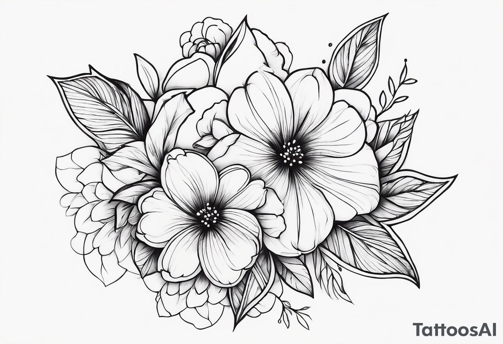 Haiawiian flowers shoulder tattoo tattoo idea