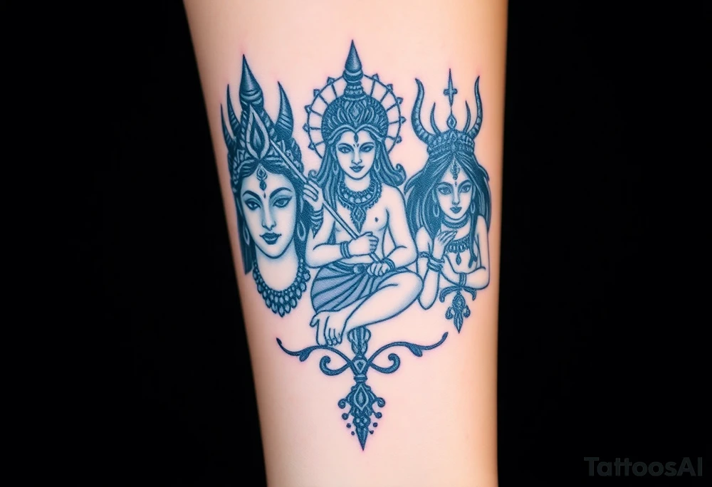 Lord Shiva, Godess Kali, Godess Lilith Together tattoo idea