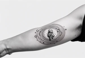 space themed arm sleeve. I want a feeling of being above it all. I like man on the move imagery inspired by kid cudi tattoo idea