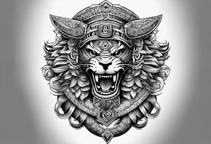 aztec snake sleeve tattoo idea