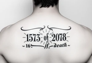 Date of birth and date of death tattoo idea