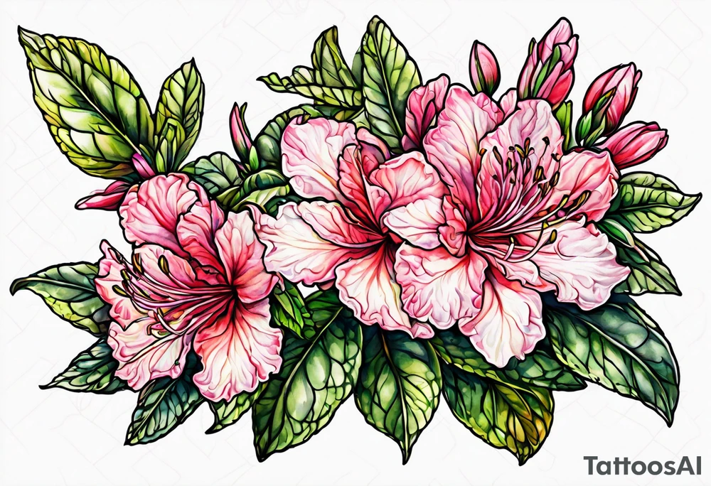 azalea with branch tattoo idea