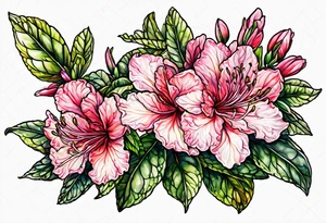 azalea with branch tattoo idea