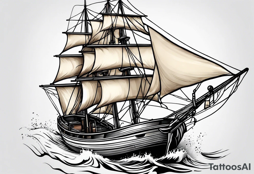 Sail boat tattoo idea