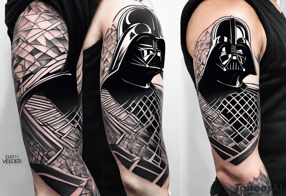 Darth veder Golf theme shoulder sleeve tattoo for men tattoo idea