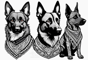 Belgian malinois, Scottish terrier, border collie, papillon tattoo idea