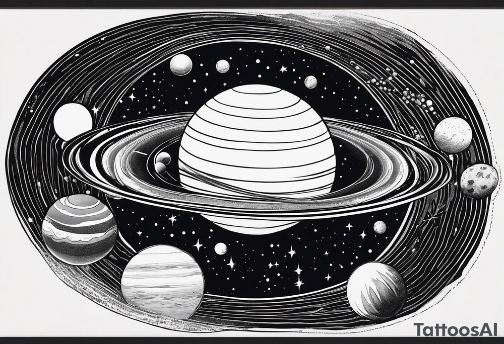 Planets orbiting a black hole. tattoo idea