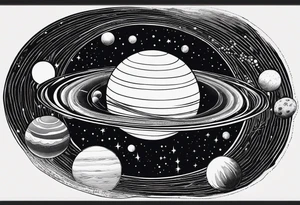 Planets orbiting a black hole. tattoo idea