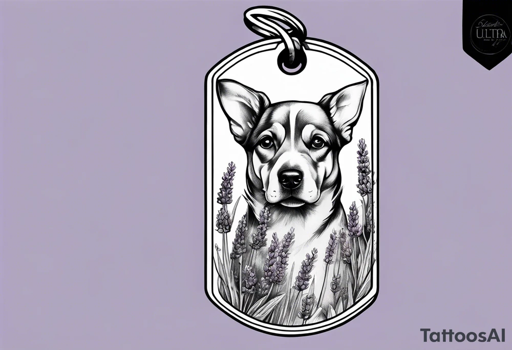 Dog tag lavender tattoo idea