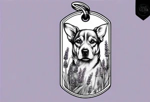 Dog tag lavender tattoo idea
