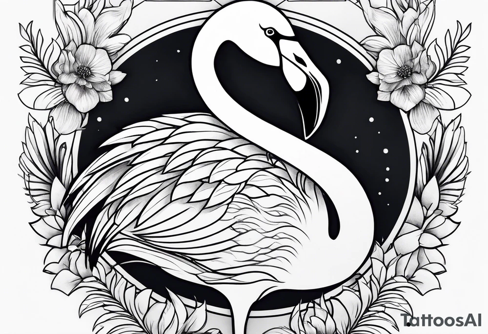 cute flamingo tattoo idea