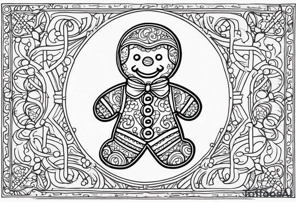 GINGERBREAD MAN WITH SNOMAN tattoo idea