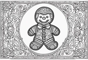 GINGERBREAD MAN WITH SNOMAN tattoo idea