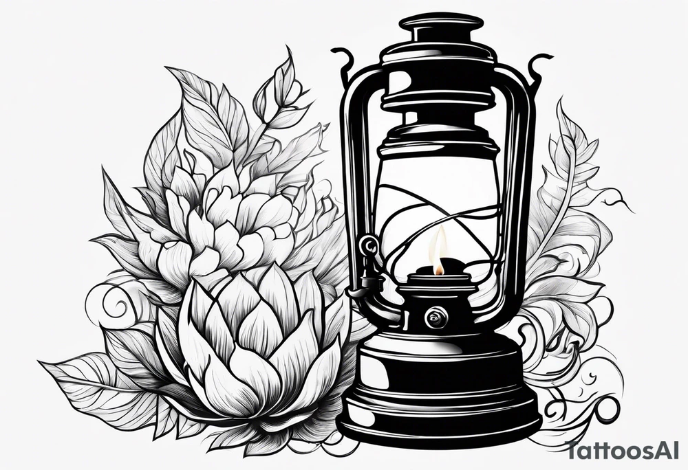 Oil lamp tattoo idea