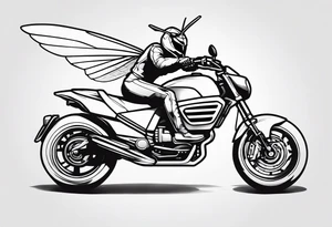 Hornet riding a motorcycle tattoo idea
