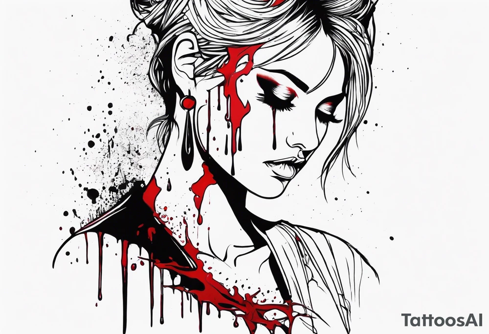 dead aven dripped in blood tattoo idea