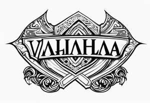 Valhalla stairs sword shield tattoo idea