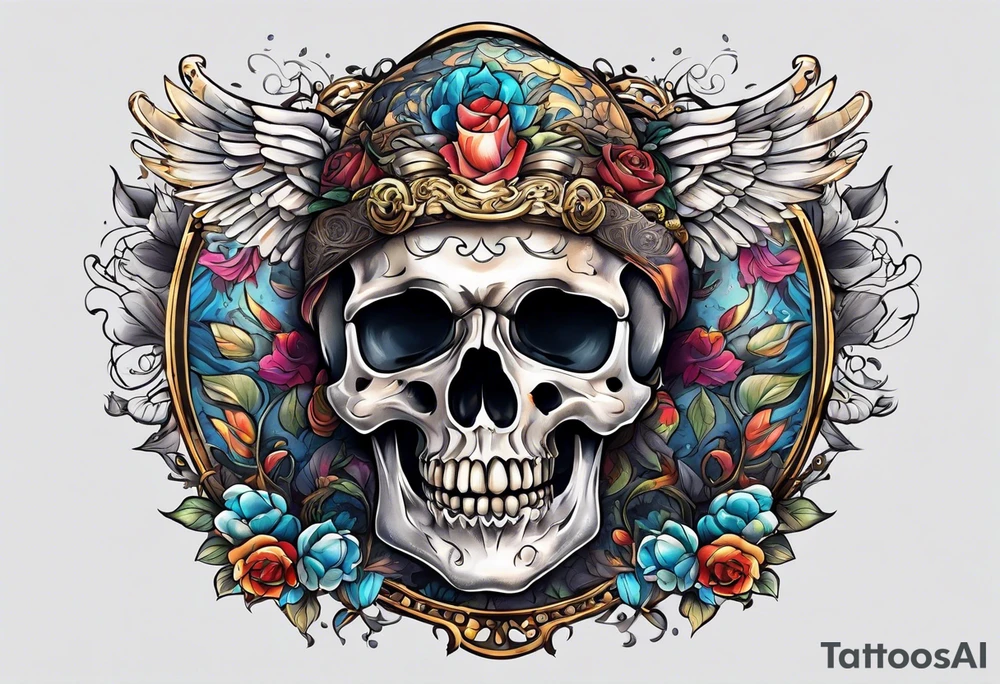 skeleton running from the world tattoo idea