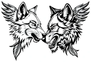 Big bad wolf kissing tattoo idea