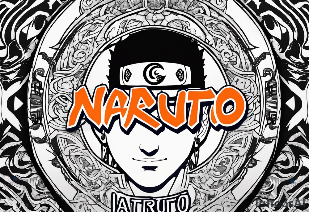 A naruto headband with the letters AR in the middle tattoo idea