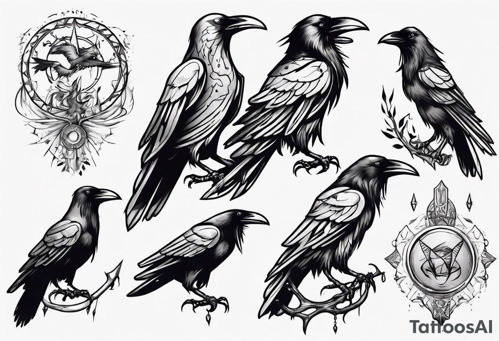 Raven tattoo idea