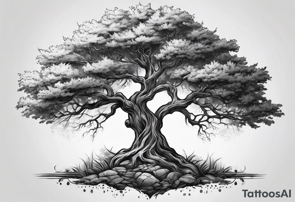 Italian malocchio tree tattoo idea