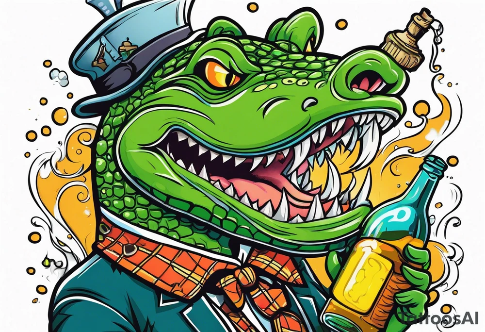 Catfish and the bottle man crocodile tattoo idea