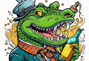 Catfish and the bottle man crocodile tattoo idea