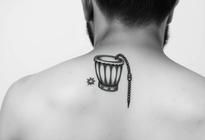 Generate small tatoo of an african drum and a bead arm ban. all tatoos should be near each other on the wrist tattoo idea