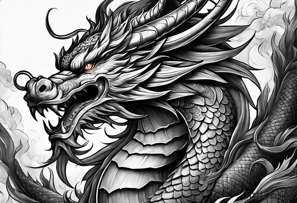 chinese dragon, ares god tattoo idea