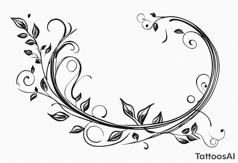 Design a minimalistic vine tattoo for the collarbone. The vine should be delicate, with thin lines and small leaves. It should follow the natural curve of the collarbone, with a subtle and organic flow. No flowers, just simple, clean lines to create an elegant look." tattoo idea