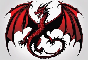 Long Red dragon tattoo idea