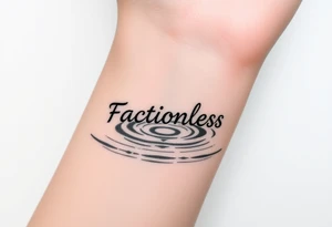 A water ripple effect with the word "Factionless" subtly appearing, representing those who reject societal divisions tattoo idea