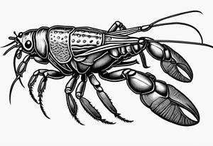 Crayfish with small body tattoo idea