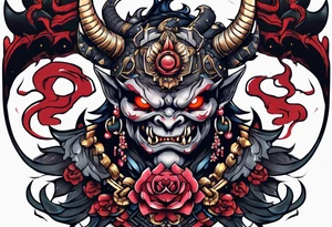 Cyber oni tattoo idea