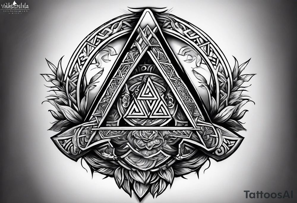 Valhalla valknut sword axe tattoo idea