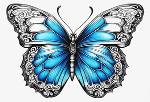 Blue butterfly tattoo idea