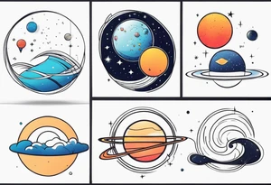open, closed and flat universe tattoo idea