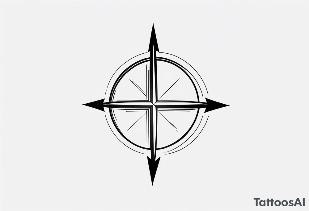 A cross with an up arrow on too tattoo idea