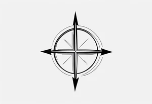 A cross with an up arrow on too tattoo idea