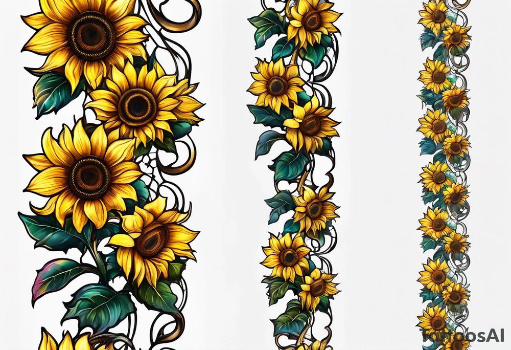 Sunflower chain tattoo idea