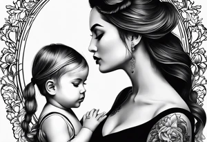 Mininalistic 2 tattoos matching to a daughter and a mother tattoo idea