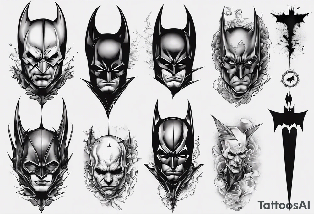 the dark knight sleeve tattoo idea